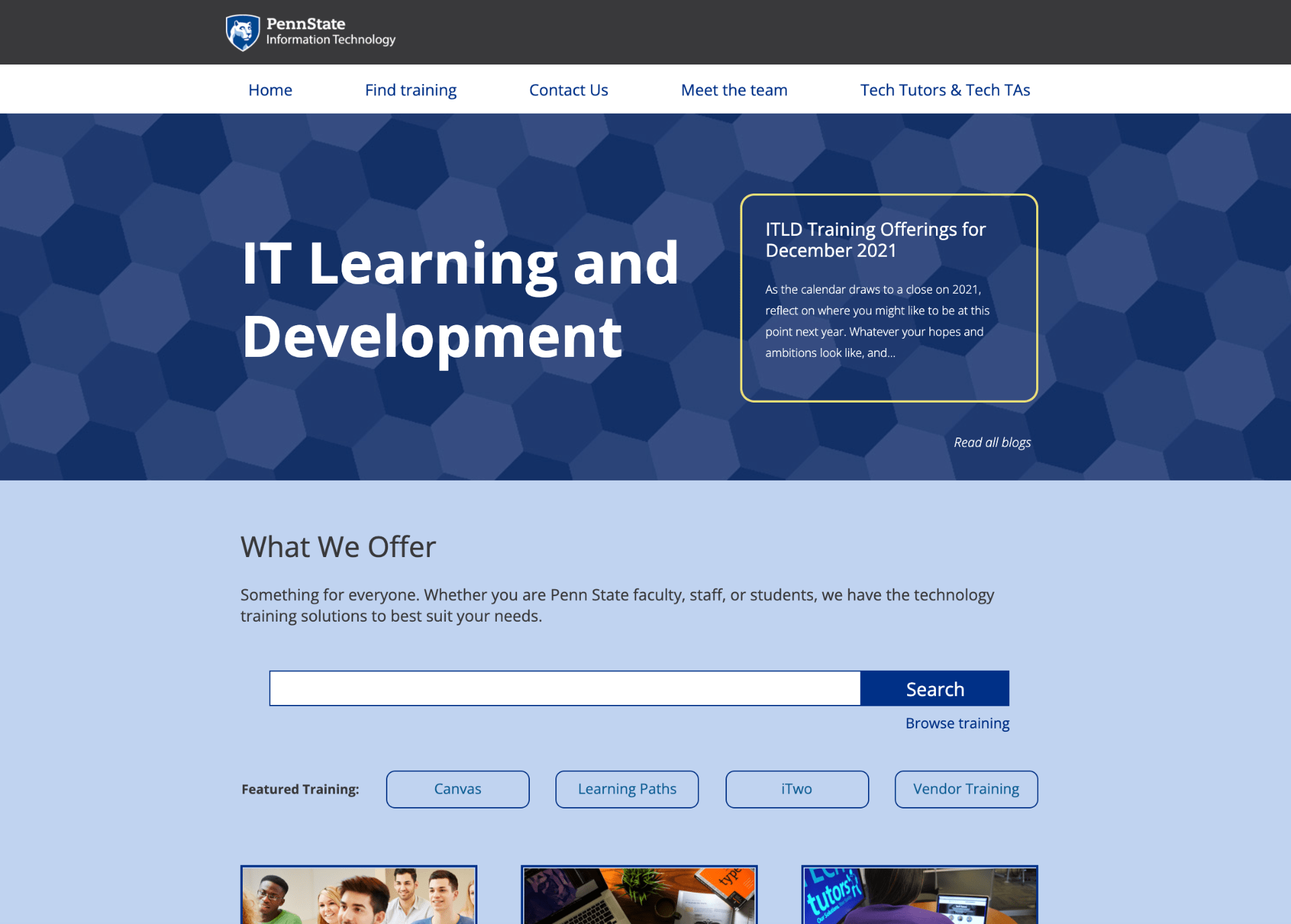 Screenshot of old ITLD site